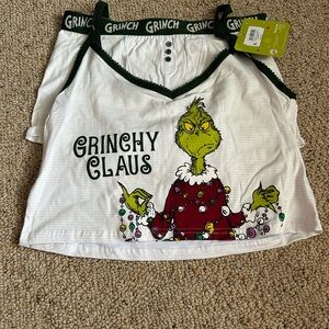 Dr. Seuss Grinchy Claus White and Green Sleepwear Set